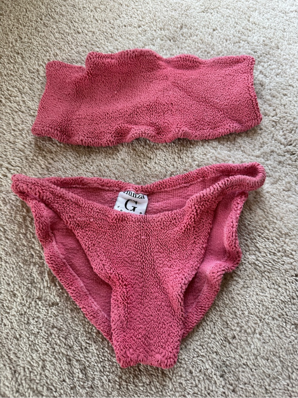 Pink Terry Cloth Hunza G Bikini